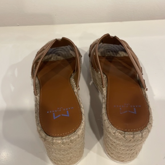 NEVER USED Marc Fisher Robbyn Brown Leather Espadrille Platform Sandals size 7.5 - Picture 2 of 11